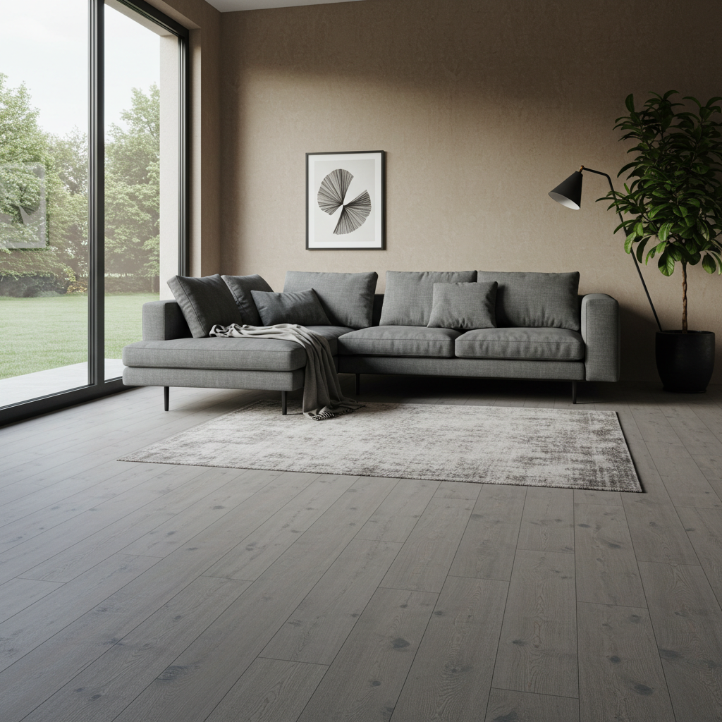 grey flooring living room