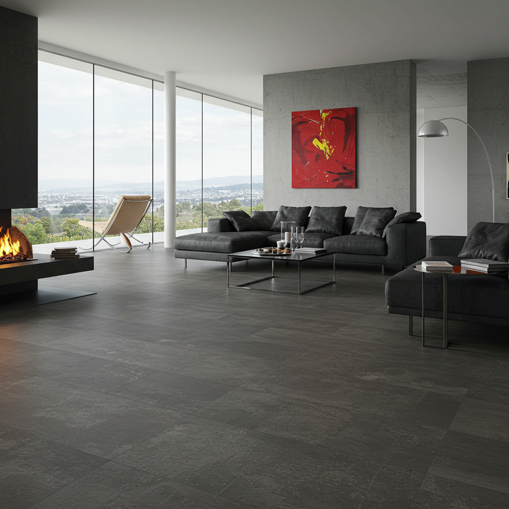 grey flooring living room