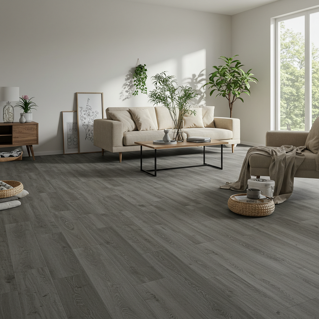 grey flooring living room