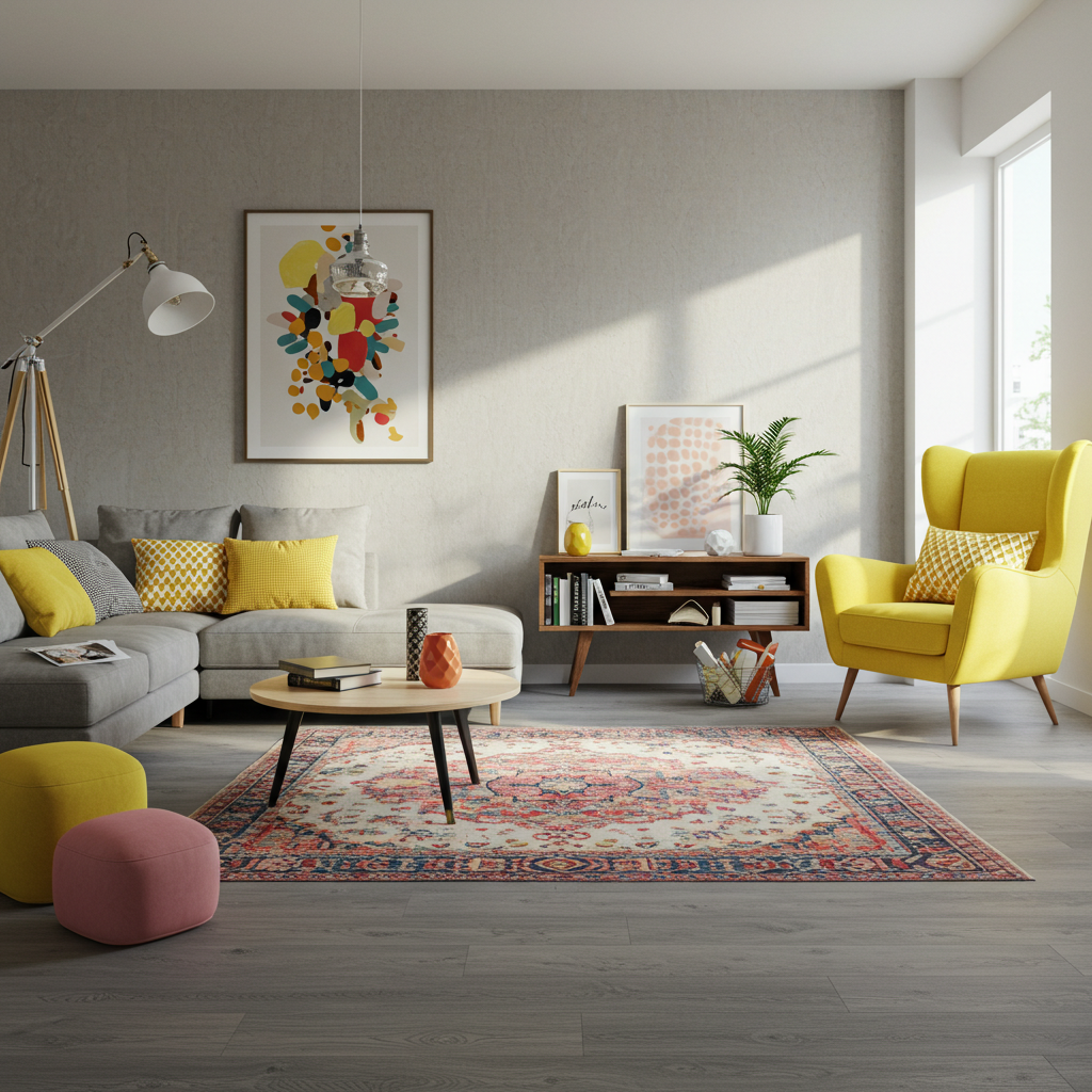 grey flooring living room