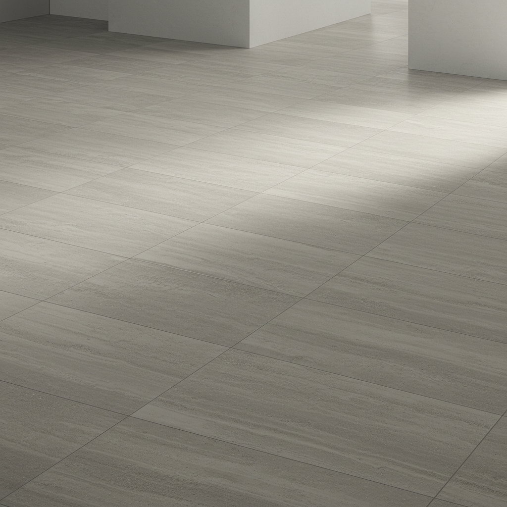 Porcelain tile flooring