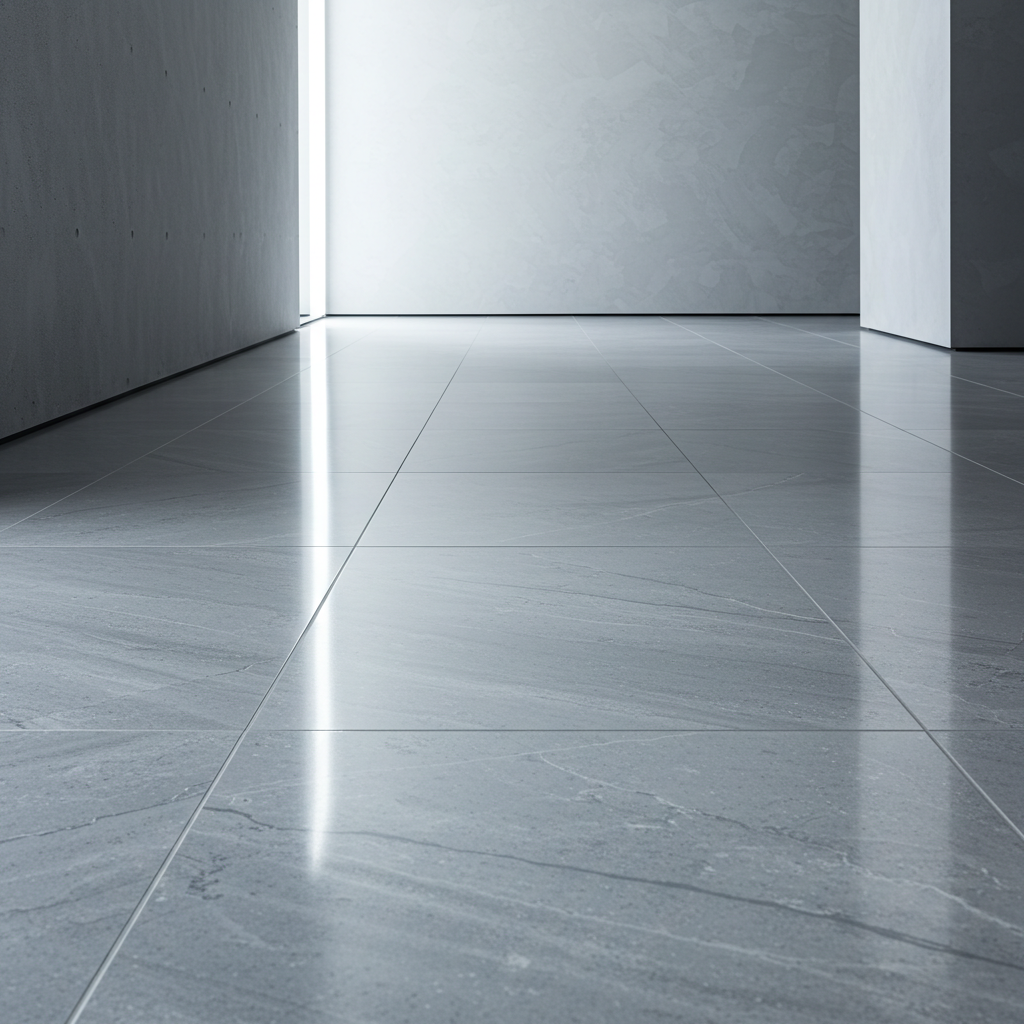 Porcelain tile flooring