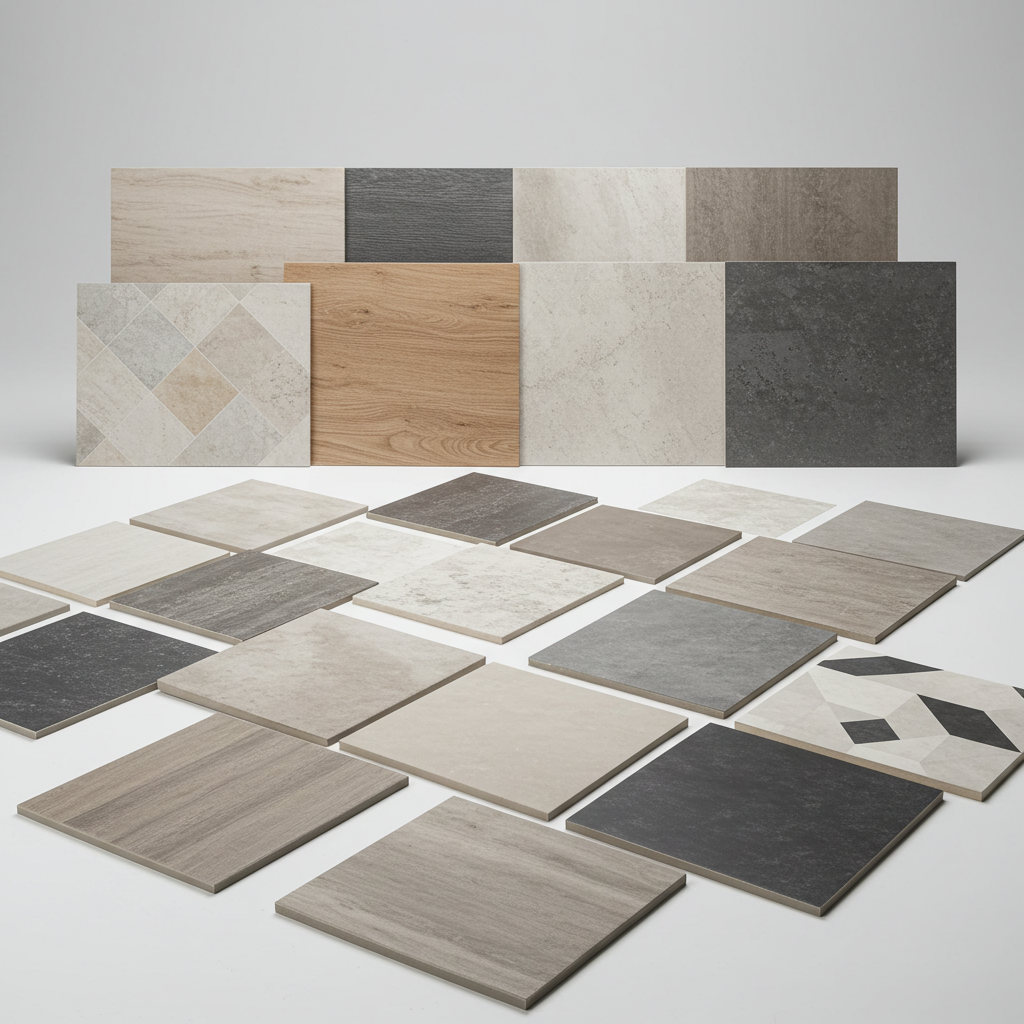 Porcelain tile flooring