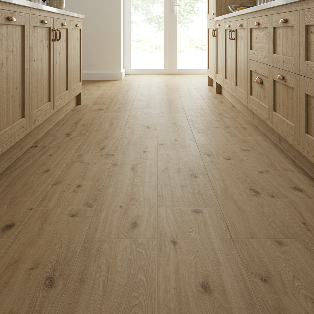 Porcelain tile flooring