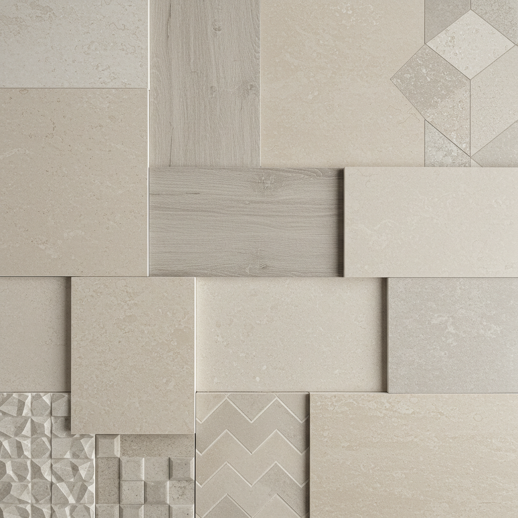 Porcelain tile flooring