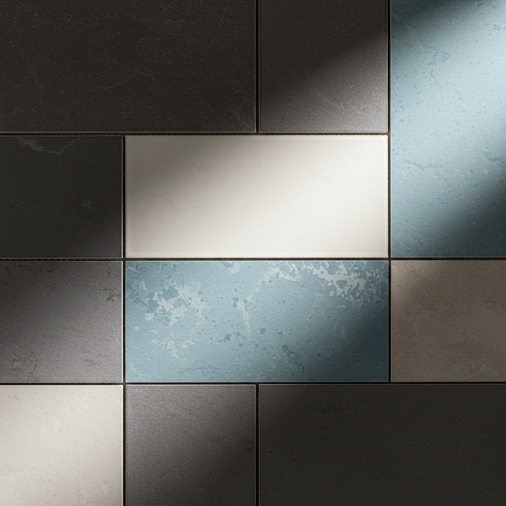 Porcelain tile flooring