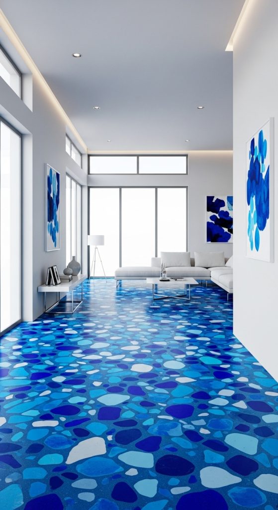 blue floor tile