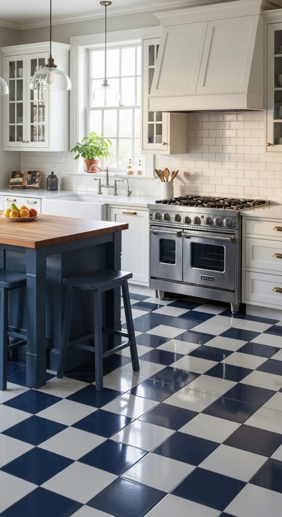 blue floor tile