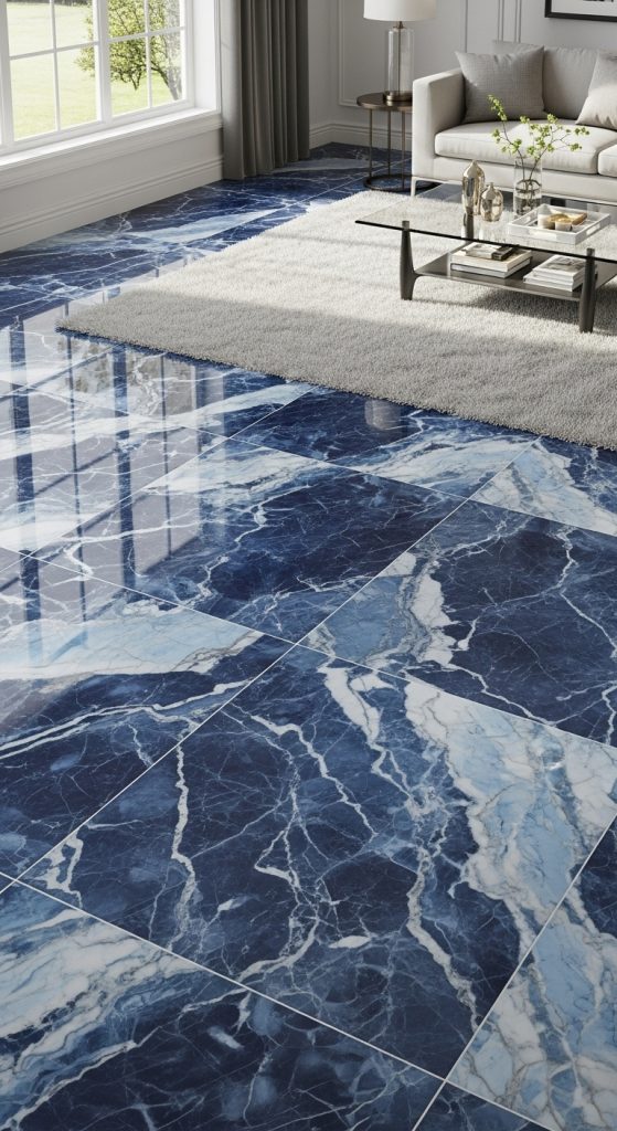 blue floor tile
