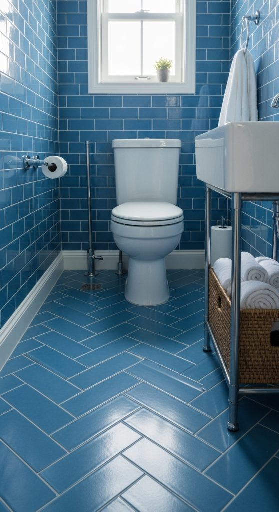 blue floor tile