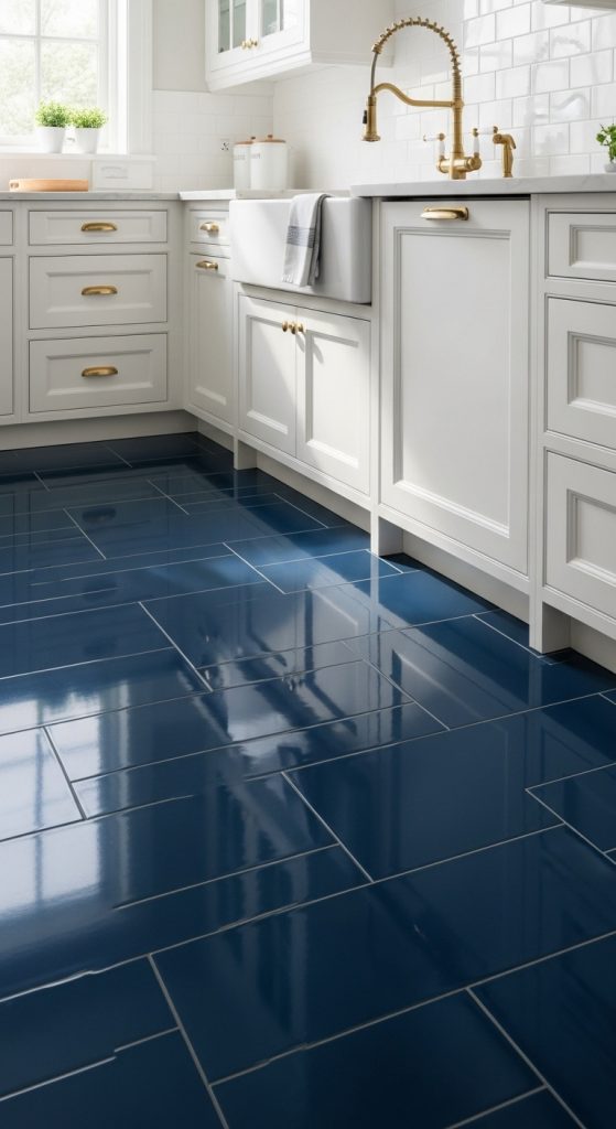blue floor tile