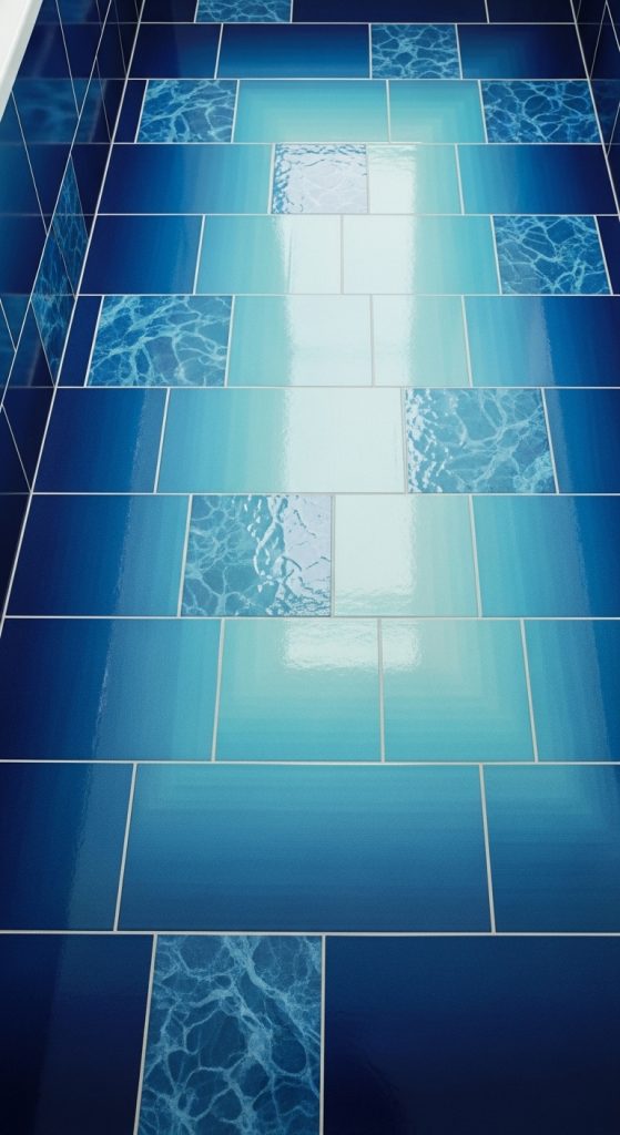 blue floor tile