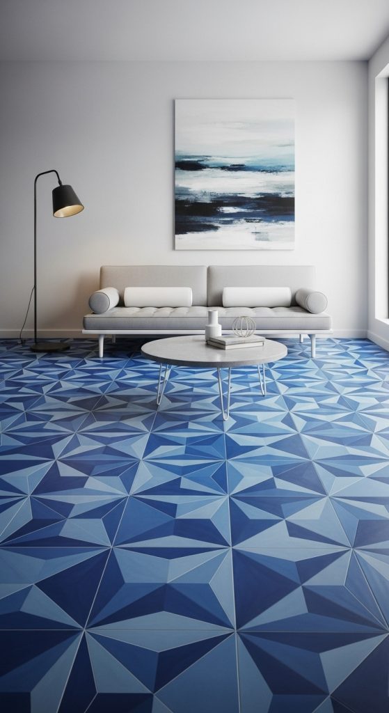 blue floor tile