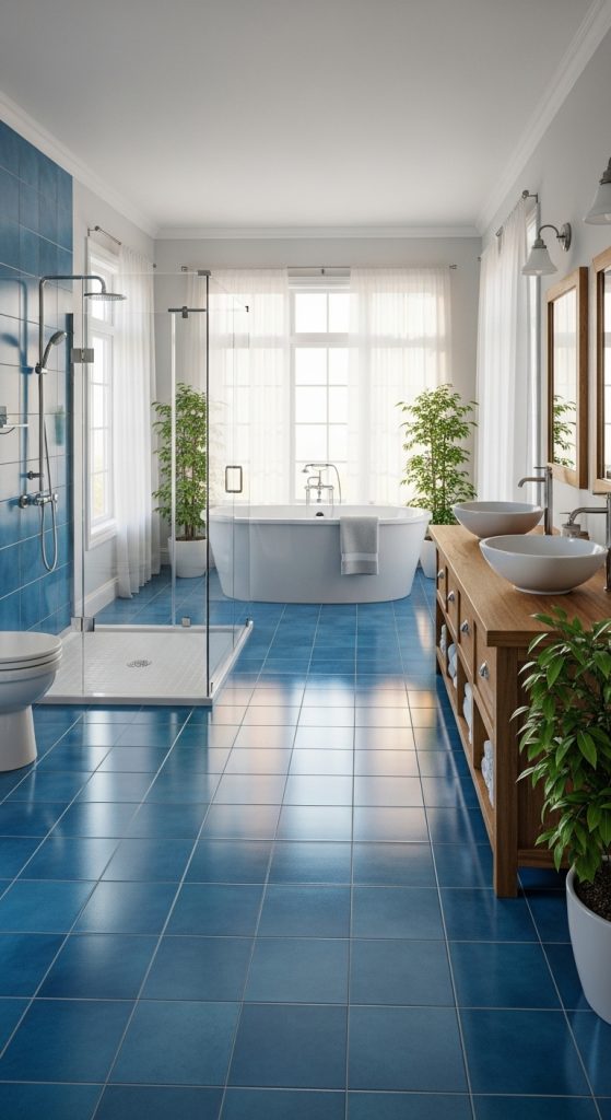 blue floor tile